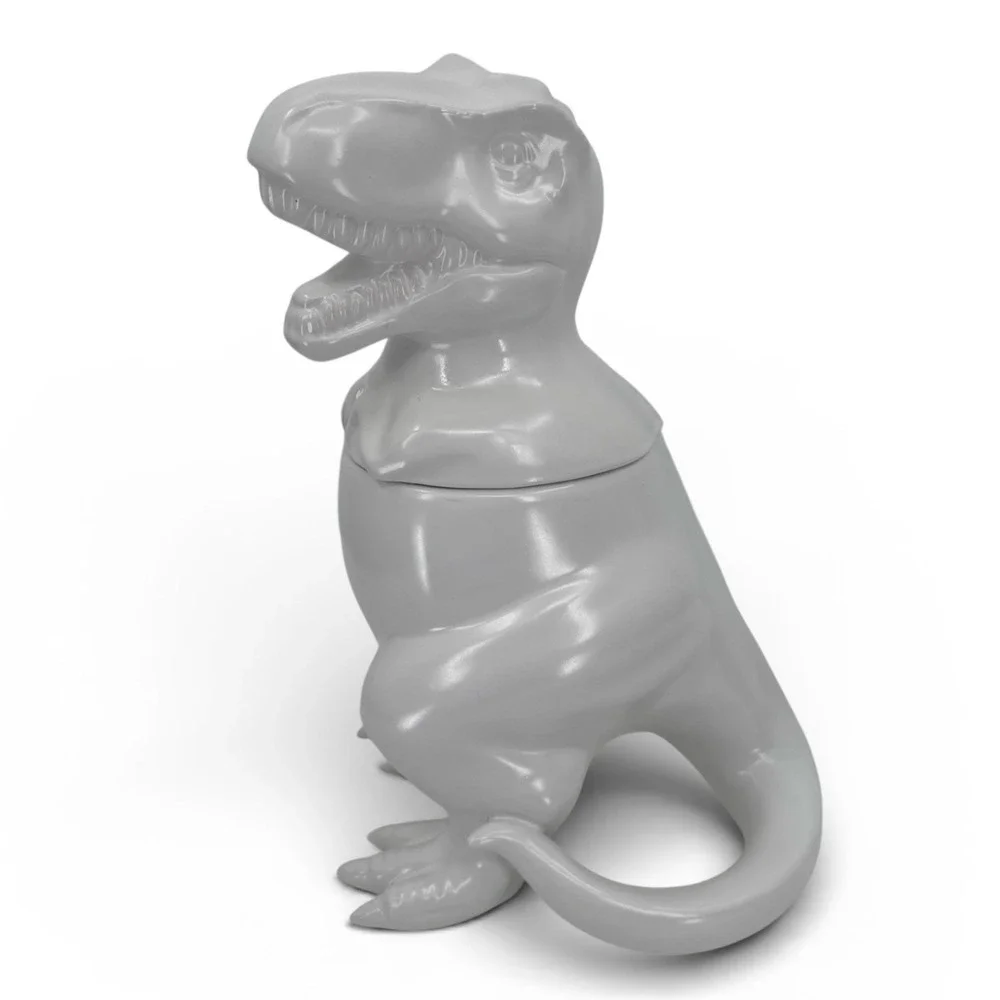 Threshold Target White Dinosaur T Rex Cookie Jar Canister Minimalist Fun Modern - Picture 11 of 11